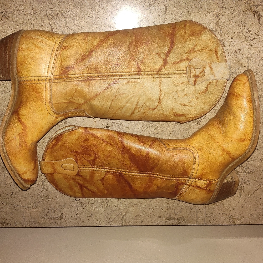 Vintage Texas Brand  MarbleTan Cowboy Boots
